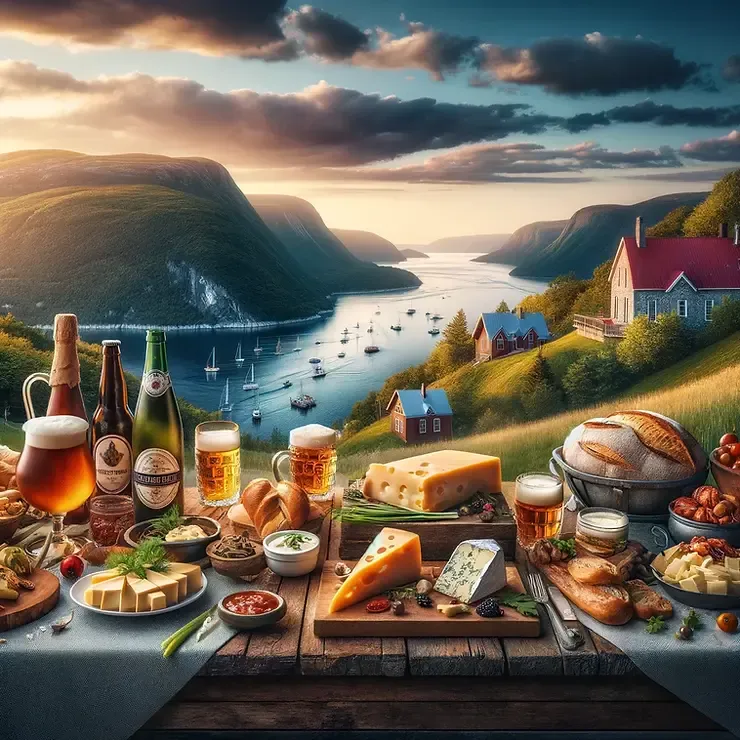 L'essence d'un voyage culinaire dans la région du Saguenay, offrant une vue pittoresque qui semble naturelle et invitante.